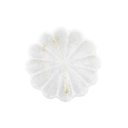 Hello Honey® 6" Carved Marble Flower Shape Dish